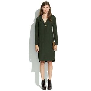 Madewell Olive Green Shirt Dress